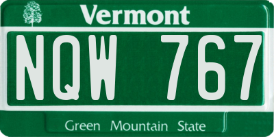 VT license plate NQW767