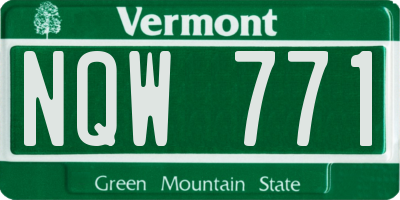 VT license plate NQW771