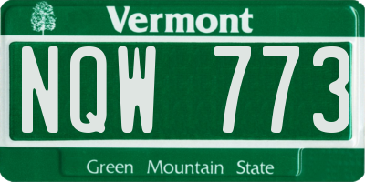 VT license plate NQW773