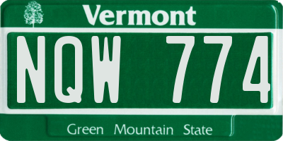 VT license plate NQW774