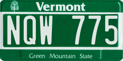 VT license plate NQW775