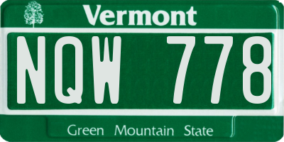 VT license plate NQW778