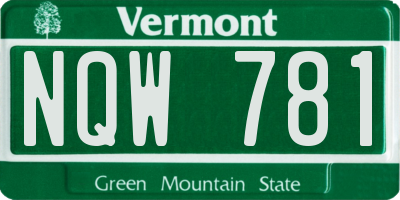 VT license plate NQW781