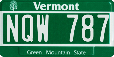 VT license plate NQW787