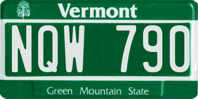 VT license plate NQW790