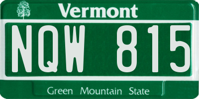 VT license plate NQW815