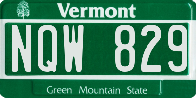 VT license plate NQW829