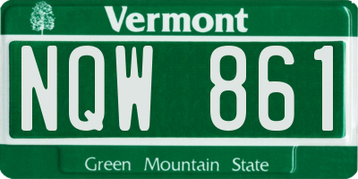 VT license plate NQW861