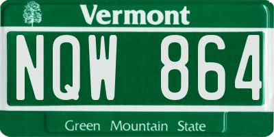 VT license plate NQW864