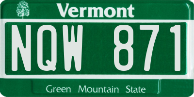 VT license plate NQW871