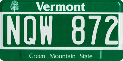 VT license plate NQW872