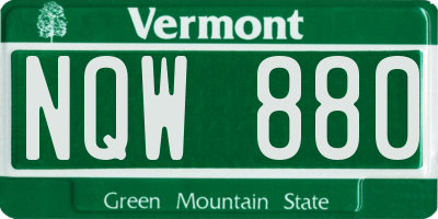 VT license plate NQW880