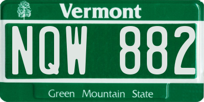 VT license plate NQW882