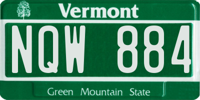 VT license plate NQW884