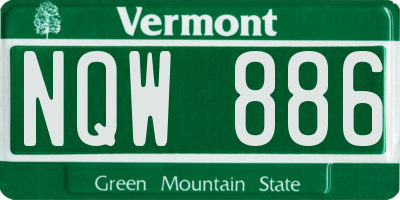 VT license plate NQW886