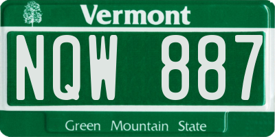 VT license plate NQW887