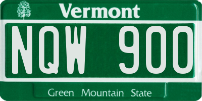 VT license plate NQW900