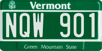 VT license plate NQW901