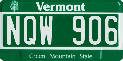 VT license plate NQW906