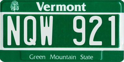 VT license plate NQW921