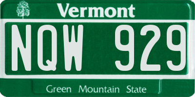 VT license plate NQW929