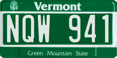 VT license plate NQW941