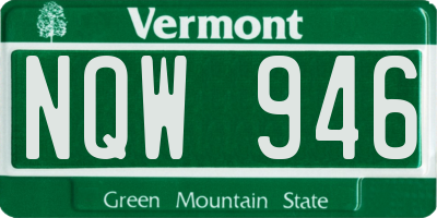 VT license plate NQW946