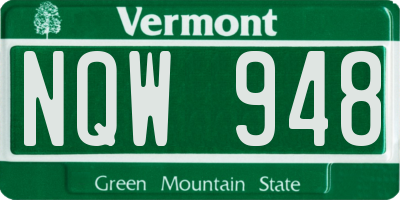 VT license plate NQW948