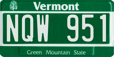 VT license plate NQW951