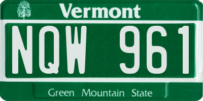 VT license plate NQW961