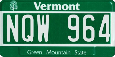 VT license plate NQW964
