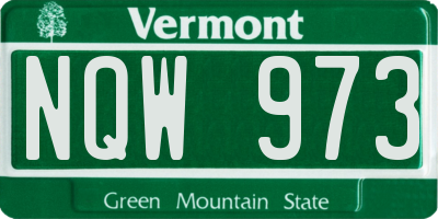VT license plate NQW973