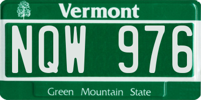 VT license plate NQW976