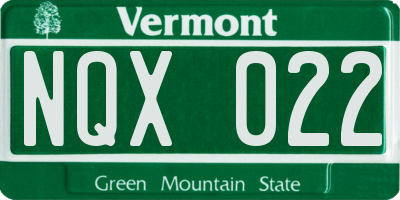 VT license plate NQX022