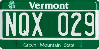 VT license plate NQX029