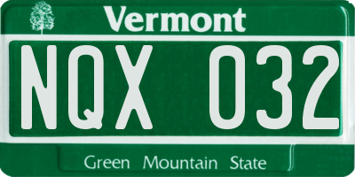 VT license plate NQX032