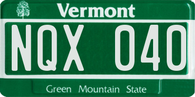 VT license plate NQX040