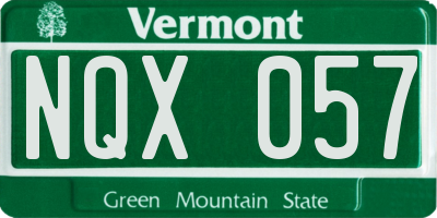 VT license plate NQX057