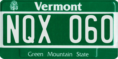 VT license plate NQX060