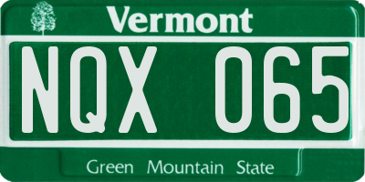 VT license plate NQX065