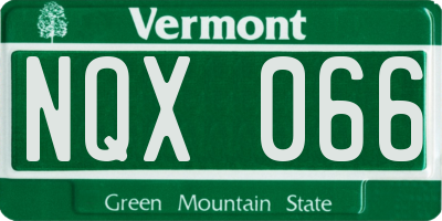 VT license plate NQX066
