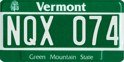 VT license plate NQX074