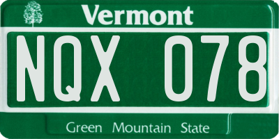 VT license plate NQX078