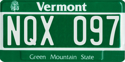 VT license plate NQX097