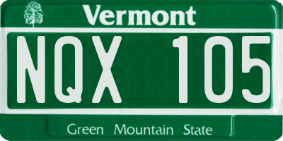 VT license plate NQX105