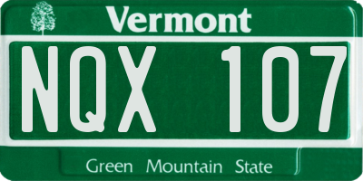 VT license plate NQX107