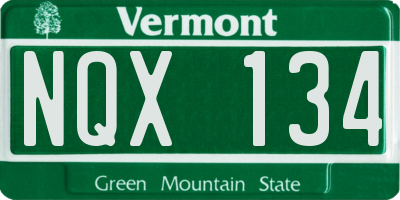 VT license plate NQX134