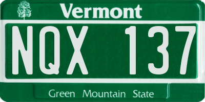 VT license plate NQX137