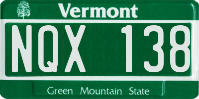 VT license plate NQX138