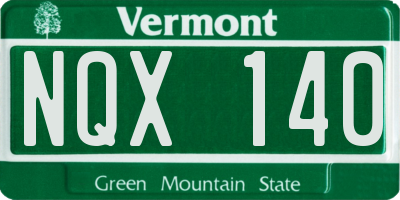 VT license plate NQX140